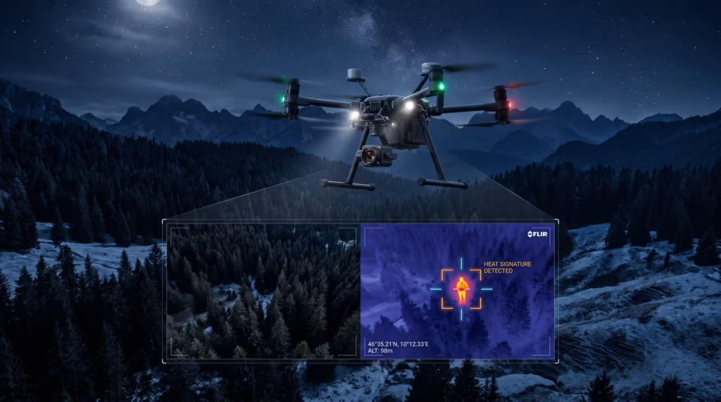 Poszukiwanie dronem – termowizja SAR | filmyzdrona.com.pl