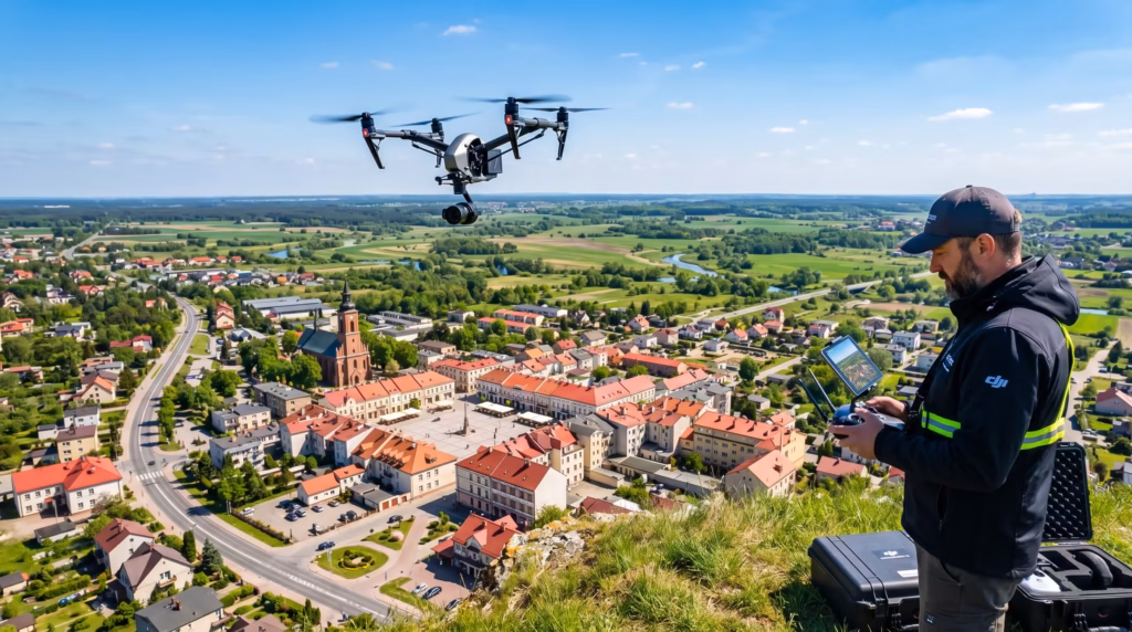 Usługi dronowe Aleksandrów Łódzki – filmowanie, FPV, inspekcje i zdjęcia lotnicze