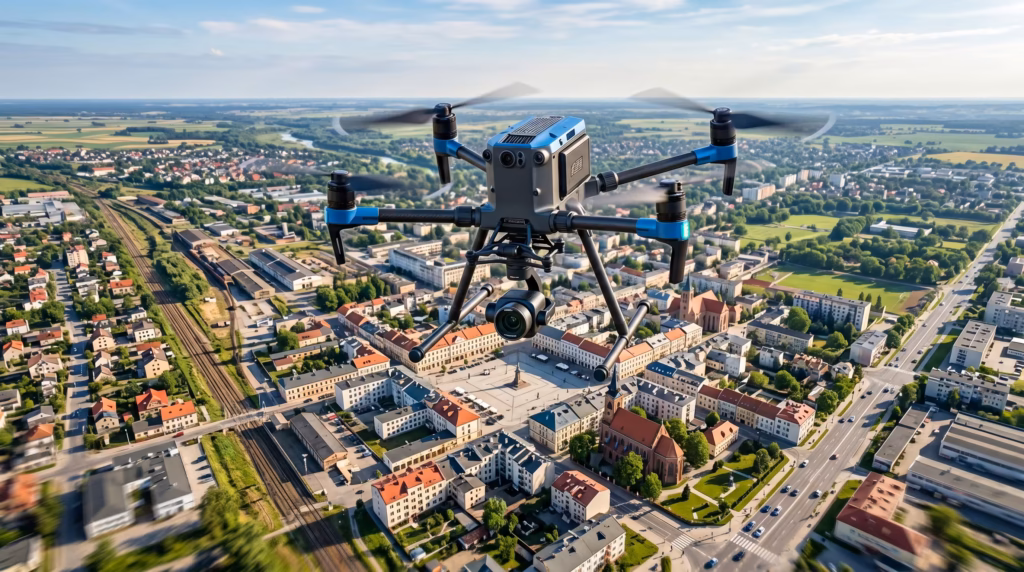 Usługi dronowe Zduńska Wola – filmowanie, FPV, inspekcje i zdjęcia lotnicze