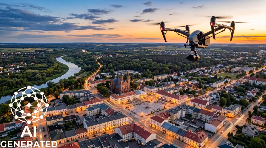Usługi dronowe Tomaszów Mazowiecki – filmowanie, FPV, inspekcje i zdjęcia